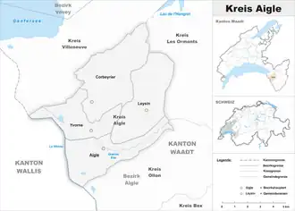 Karte von Kreis Aigle