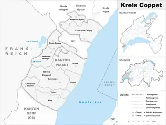 Karte von Kreis Coppet
