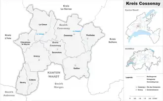 Karte von Kreis Cossonay