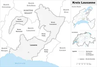 Karte von Kreis Lausanne