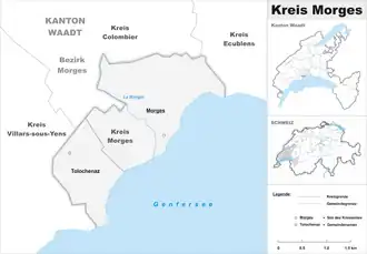 Karte von Kreis Morges