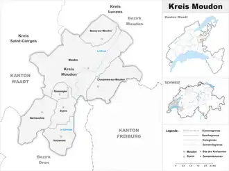 Karte von Kreis Moudon