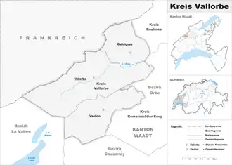 Karte von Kreis Vallorbe