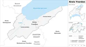 Karte von Kreis Yverdon