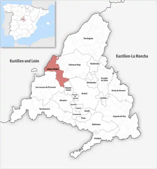 Die Lage des Gerichtsbezirk Collado Villalba in der autonomen&nbsp;Gemeinschaft&nbsp;Madrid