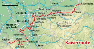 Karte mit Kaiser-Route