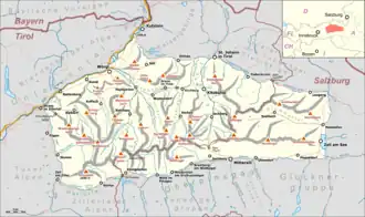 Übersichtskarte der Kitzbüheler Alpen