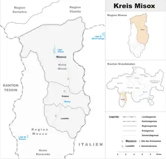 Karte von Misox (Mesocco)