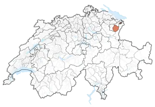 Lage des Kantons in der Schweiz