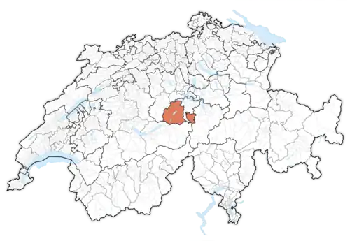 Lage des Kantons in der Schweiz