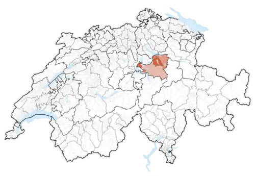 Lage des Kantons in der Schweiz