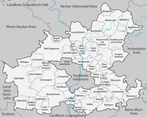 Städte und Gemeinden des Landkreises Heilbronn