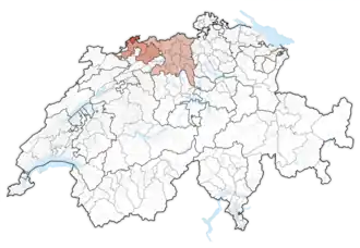 Karte Nordwestschweiz