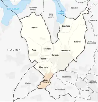 Karte von Genestrerio