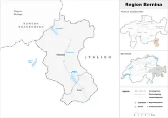 Karte von Region Bernina