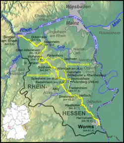 Karte des Wanderweges