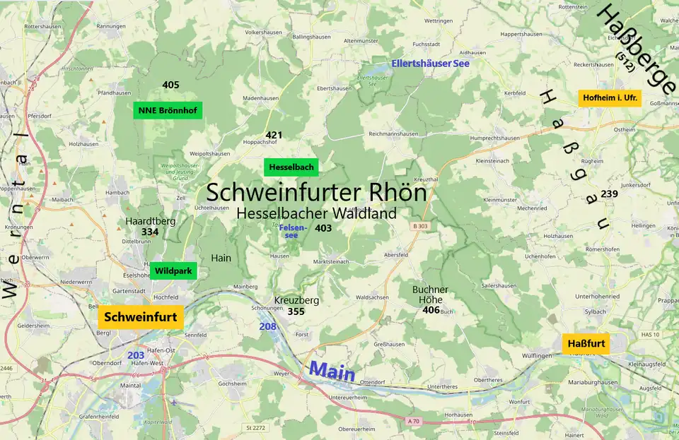 Haßfurt liegt am Main, am südlichen Rand des Haßgaus, zwischen den Haßbergen im Osten und der Schweinfurter Rhön im Westen.