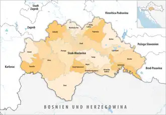 Gemeinden der Gespanschaft Gespanschaft Sisak-Moslavina