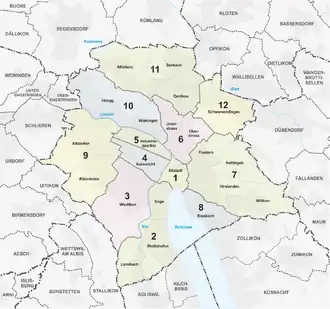 Stadtkreise und Stadtquartiere