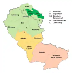 Rückseitige Vorkragung: &nbsp; ● &nbsp;rot: kaum &nbsp; ● &nbsp;orange: selten &nbsp; ● &nbsp;hellgrün: vorhanden &nbsp; ● &nbsp;grün: besonders häufig