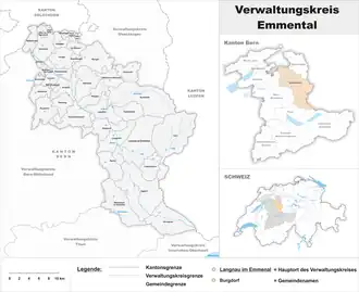 Karte von Verwaltungskreis Emmental