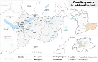 Karte von Verwaltungskreis Interlaken-Oberhasli