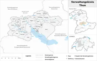 Karte von Verwaltungskreis Thun