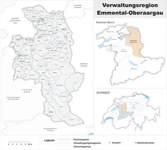 Karte von Verwaltungsregion Emmental-Oberaargau