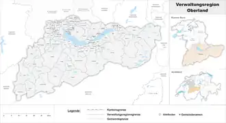 Karte von Verwaltungsregion Oberland