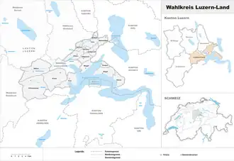 Karte von Wahlkreis Luzern-Land