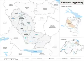 Karte von Wahlkreis Toggenburg