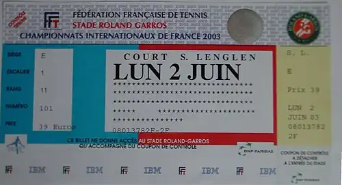 Eintrittskarte von 2003