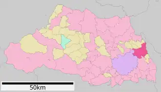 Lage Kasukabes in der Präfektur