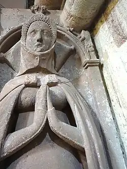 Katharina Marktgräfin von Baden. Geborene Gräfin von Thierstein (gestorben 1385) spätgotisches Figurengrabmal im Basler Münster