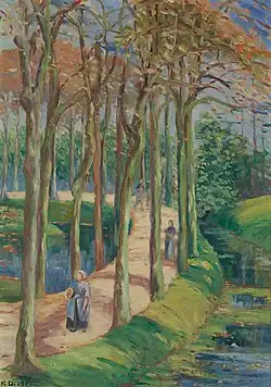 Katherine Sophie Dreier: Landscape with Figures in Woods or The Avenue, Holland, um 1911/1912