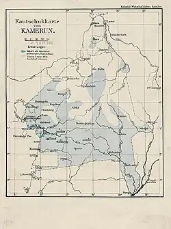 Karte der Kautschuk-Gebiete