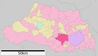 Lage Kawagoes in der Präfektur