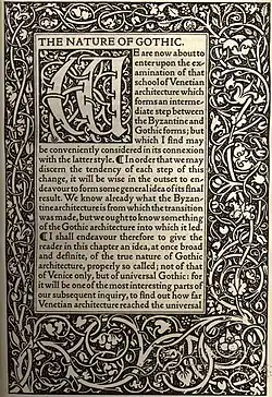 The Nature of Gothic von John Ruskin, erste Textseite, 1897