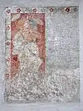 Fresko von 1400 an der Aussenwand