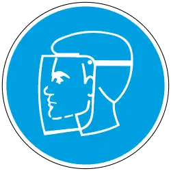 Gesichtsschutzschild benutzen