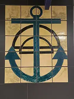 Das Bild zeigt einen Anker, kombiniert mit zwei stilisierten Halbbögen