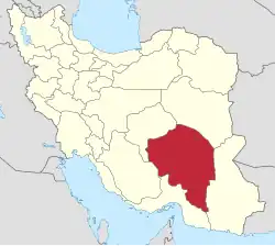 Lage der Provinz Kerman im Iran