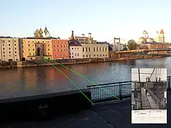 Noch vorhandene Pylonen im Gebäude an der Bräugasse