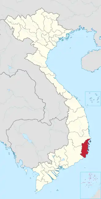 Karte von Vietnam mit der Provinz Khánh Hòa hervorgehoben