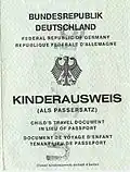 Kinderausweis aus dem Jahr 1994. Ausgestellt für Kinder bis zum vollendeten 16.&nbsp;Lebensjahr