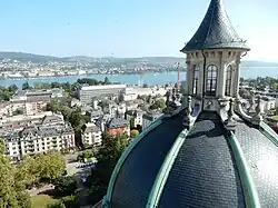 Aussicht auf den Zürichsee vom Glockenturm aus gesehen
