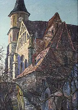 Ansicht einer Kirche (Öl auf Leinwand)