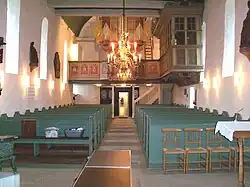 Blick zur Orgelempore in der Kirche St. Matthäus, Padingbüttel