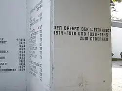 Gefallenendenkmal im Kirchturm