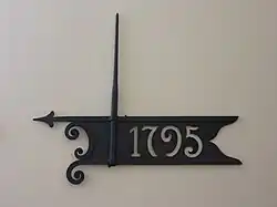 Wetterfahne der Dorfkirche, ausgestellt in der evangelischen Kirche zu Berlin-Wartenberg